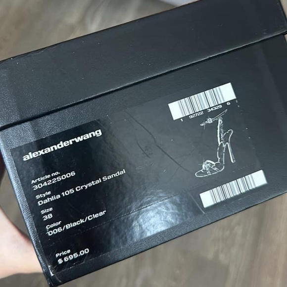 Alexander Wang Crystal Black Sandals Heels - Picture 2 of 3